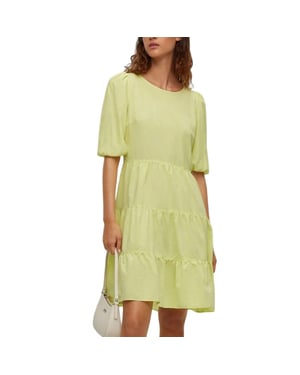Hugo - Midikleid für Damen, Gestuft, Puffärmel (Gelb)