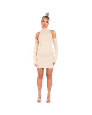 Missy Empire - Minikleid für Damen, Jerseyware (Steinfarben)