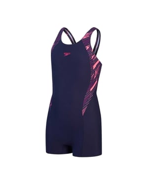 Speedo - "Hyperboom" Body mit Bein für Mädchen (Sportlich Marineblau/Fandango-Rosa)