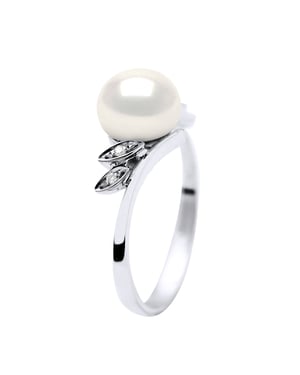 DIADEMA - Ring - Weißgold - Echte Süßwasserperlen - Weiß