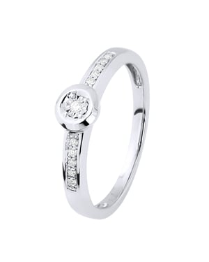Diamant Solitär unterstützt 0,060 0,50 Cts Cts Illusion Weißgold