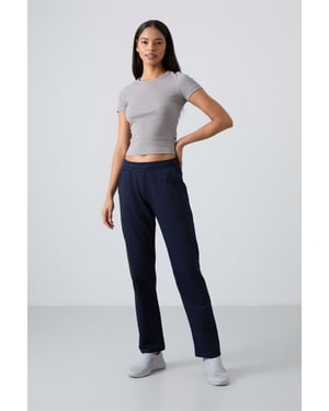 Damen Fleece-Sweatpants mit geradem Bein