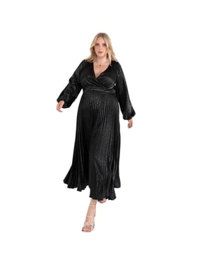 Lovedrobe - Wickelkleid für Damen, Satin (Schwarz)