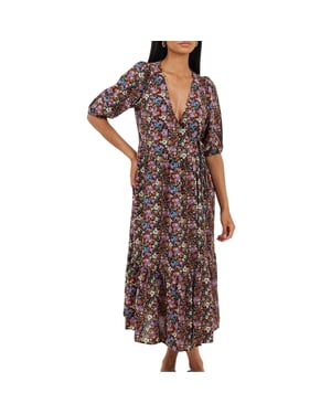 Brave Soul - Wickelkleid für Damen, Regulär (Schwarz)