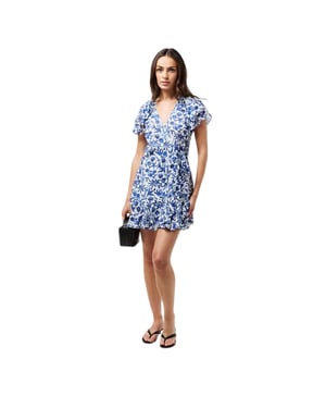 Ted Baker - Wickelkleid für Damen, V-Ausschnitt, gewebter Stoff (Blau)