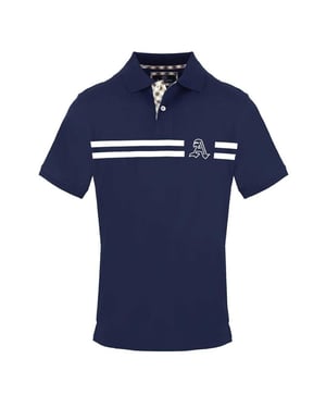 Aquascutum - Poloshirt für Herren, Mit Kragen, kurzärmlig (Marine)