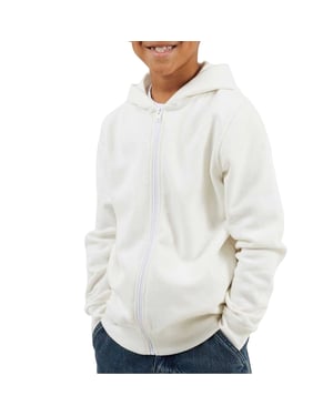 Brave Soul - Hoodie mit durchgehendem Reißverschluss für Jungen, Gerippter Ärmelaufschlag (Naturweiß)