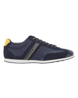 Hugo Boss - "Stiven" Sneaker für Herren, Leder, Zum Schnüren (Marine)