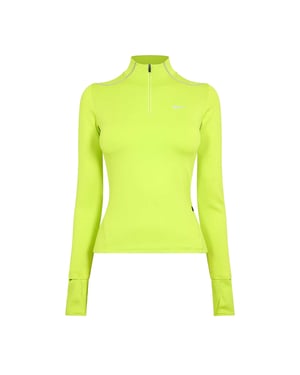Nike - "Swift" Oberteil für Damen, mit kurzem Reißverschluss, Jersey (Silber)