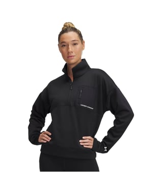 Under Armour - Trainingsjacke für Damen, mit halbem Reißverschluss (Schwarz)