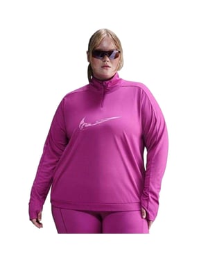 Nike - Oberteil für Damen, mit kurzem Reißverschluss, Athletisch, Plus (Fuchsia Rosa)