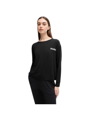 Hugo - "Unite" Schlafanzug-Oberteil für Damen, leger, Langärmlig (Schwarz)