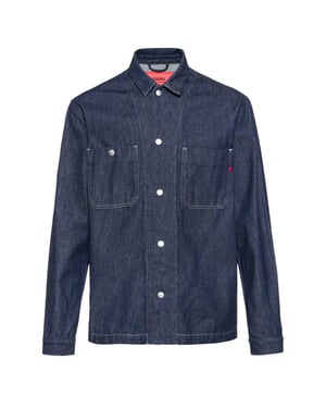 Hugo Boss - "X Replay" Hemdjacke für Herren, Denim, Übergroß (Dunkle Waschung)