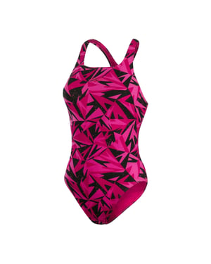 Speedo - "Hyperboom" Badeanzug für Damen (Schwarz/Pink)