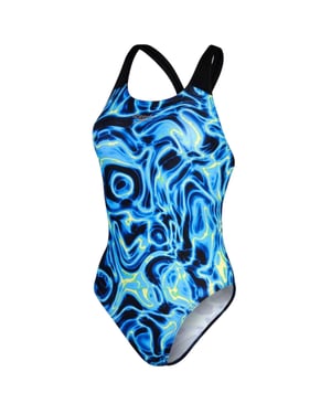 Speedo - "Allover Digital" Badeanzug für Damen, Schwimmen (Blau/Schwarz)