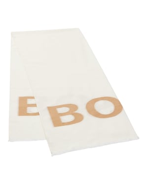 Boss - Schal für Herren/Damen Unisex, Logo (Weiß)