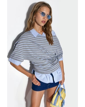 Gestreifte Bootcut-Jerseybluse