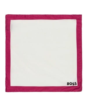 Boss - Mit Rand-Einstecktuch (Weiß/Fuchsie)