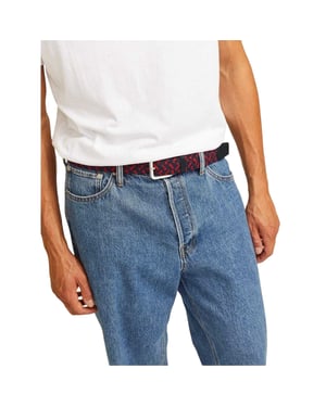 Jack And Jones - Gürtel für Herren, geflochten, Leder (Marineblau)