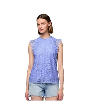 Pieces - Bluse für Damen, Hoch geschnitten, Regulär, Ärmellos (Hortensie)