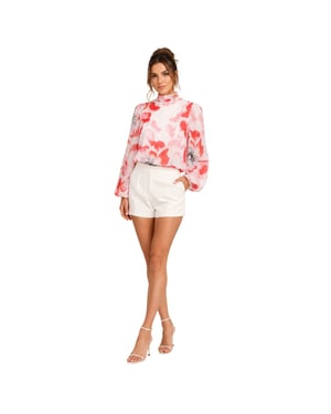 Ted Baker - Bluse für Damen, Hoch geschnitten, leger, Ballonärmel (Elfenbein)