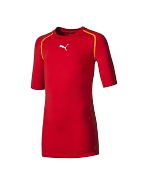 Puma - Base Layer Oberteil für Mädchen, Anliegend, kurzärmlig (Rot)