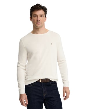 Pullover ecru mit Rundkragen und Rigby Go Logo