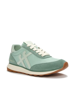 FitFlop X Pantone Retro-Q Wildleder Damen Sneakers in Grün