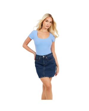 Brave Soul - Bodysuit für Damen, Eckiger Ausschnitt (Kornblumenblau)