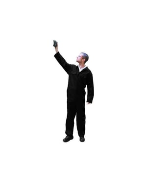 Worrior Herren Overall mit Druckknöpfen (Schwarz)
