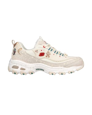 Skechers - "DLites" Weihnachten Sneaker für Damen, Wildleder (Naturweiß)