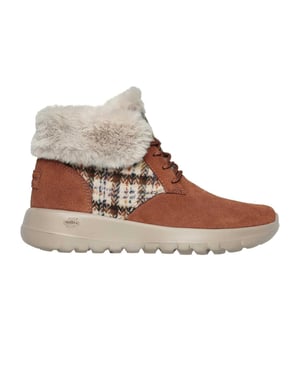 Skechers - "Go Joy" Karo Sneaker für Damen, Wildleder (Hellbraun)