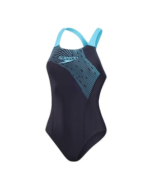 Speedo - "Medley Medalist" Badeanzug für Damen (Marine bedruckt)