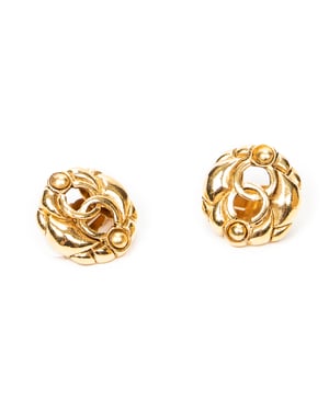 CC Round Clip On Earrings   Ohrringe