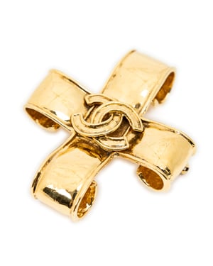 CC Cross Brooch Pin Brosche