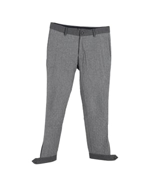 Moncler Hose mit mittelhohem Bund und geradem Bein aus grauer Wolle