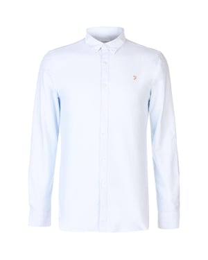Farah - Button-Down-Hemd für Herren, Oxford-Stil, Langärmlig (Himmelblau)