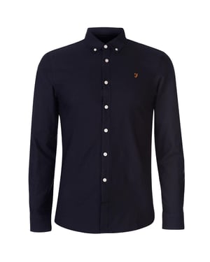 Farah - Button-Down-Hemd für Herren, Oxford-Stil, Langärmlig (Marine)