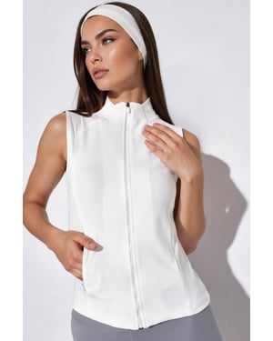 Fitted Rollkragen ärmelloses Aktives Top