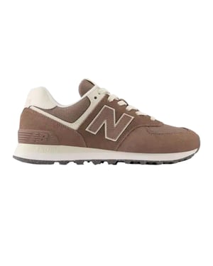 New Balance - "574" Sneaker für Damen, Wildleder, Keilabsatz (Braun/Weiß)