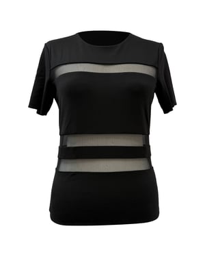 T Alexander Wang Mesh Accent T-Shirt aus schwarzem Viskose