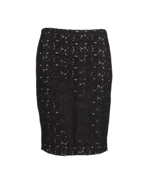 Diane von Furstenberg Bleistiftrock aus Kleeblattspitze in Schwarz (Polyester)