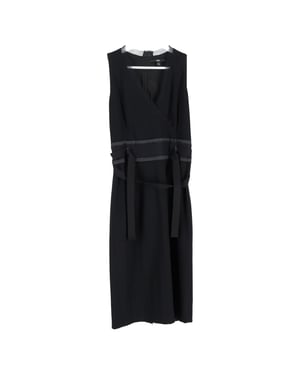 Boss Hugo Boss Kleid mit V-Ausschnitt aus schwarzem Polyester