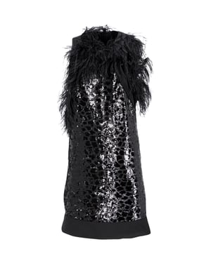 Boss – Ärmelloses Kleid mit Pailletten aus schwarzer Viskose