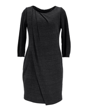 Boss By Hugo Boss – Drapiertes Kleid aus schwarzem Polyester