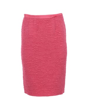 Nina Ricci Bleistiftrock in Knielänge aus rosa Wolle mit Strukturmuster