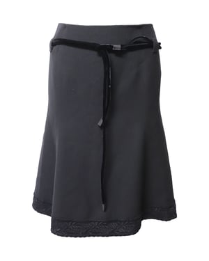 Emporio Armani Winterrock mit Gürtel aus schwarzer Wolle