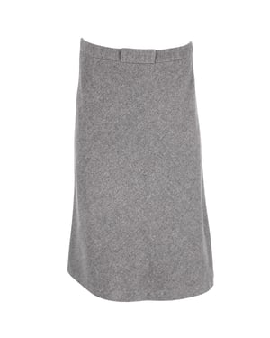 Max Mara A-Linien-Midirock aus grauer Wolle