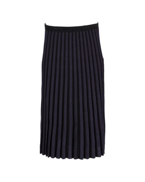 Diane von Furstenberg Klara Plissee-Midirock aus Stretch-Strick in Marineblauer Viskose
