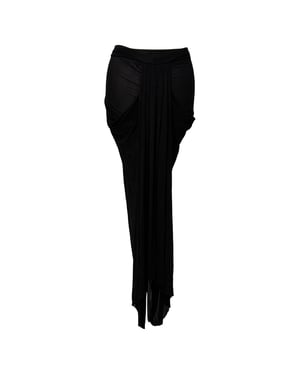 Rick Owens drapierter Midirock aus schwarzem Cupro
